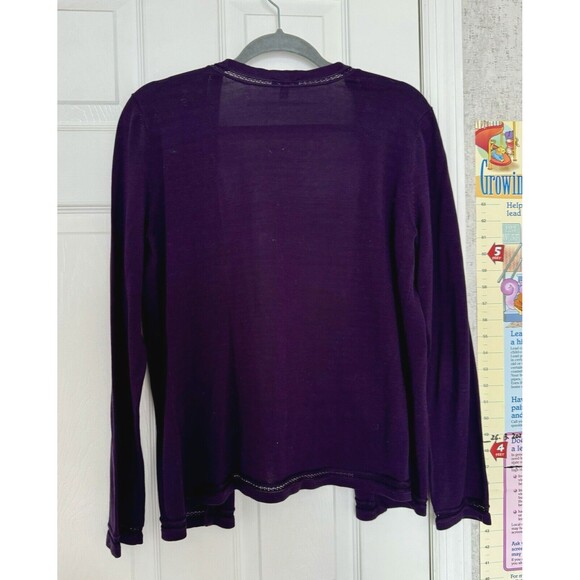 NWOT Talbots Purple Women’s Cotton Medium Cardigan - Picture 5 of 8